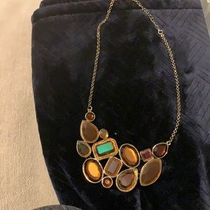 Iridescent amber statement necklace
